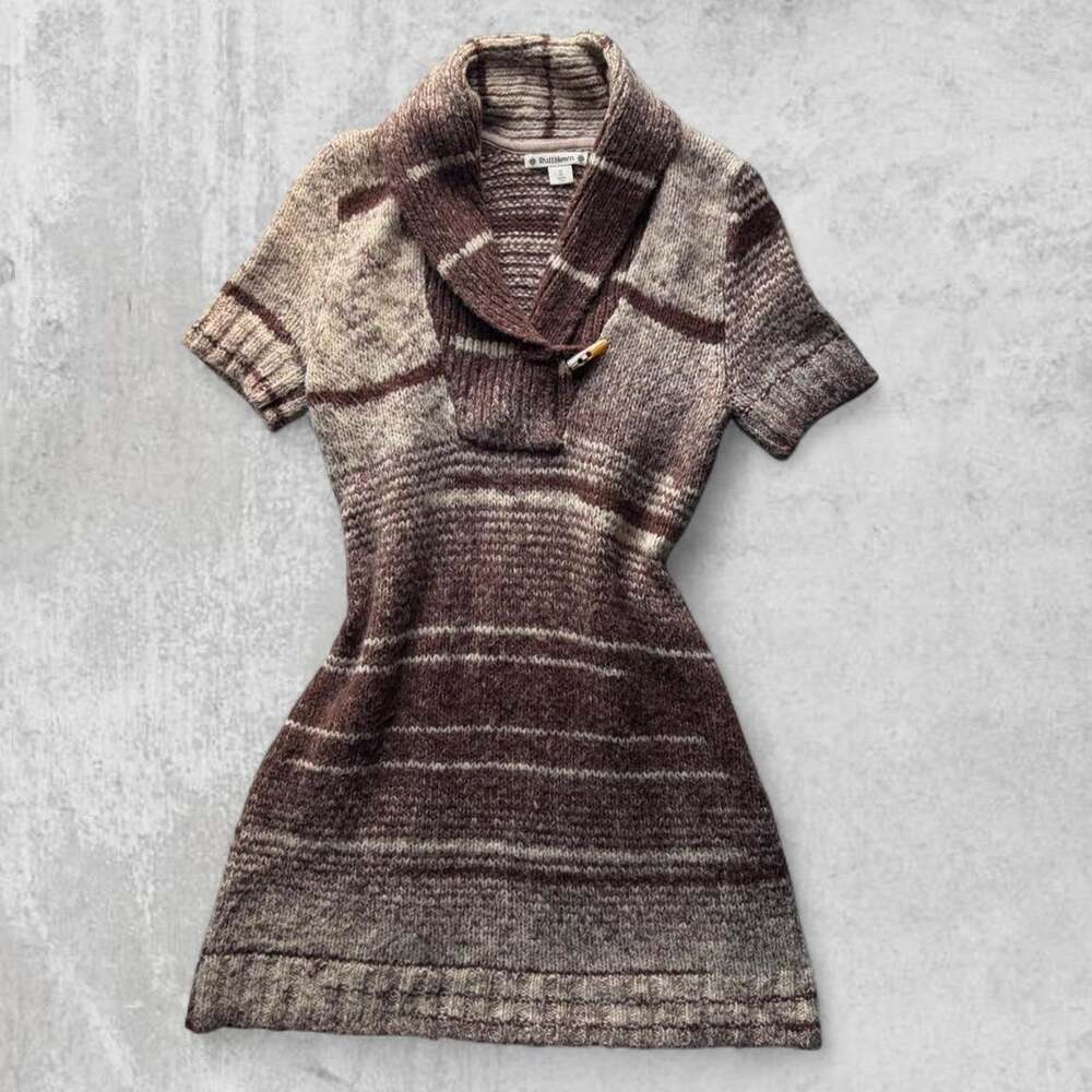 Ruffhewn knit sweater dress y2k